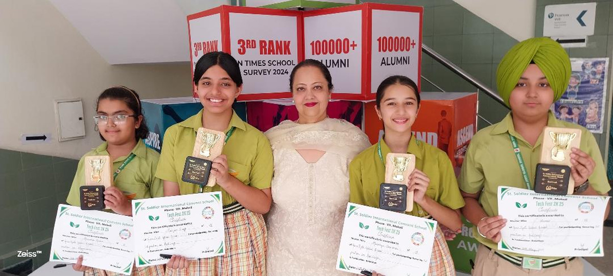  Gyan Jyoti students won first place in two competitions of Tech Fest 2025